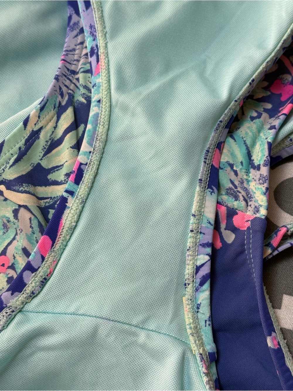 Lilly Pulitzer Navy One-Piece Swimsuit with Mint and Pink Floral Print Size 10 - Picture 10 of 10